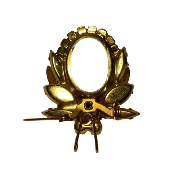 Vintage Juliana Style Gold Tone White Cabochon Milk Glass Insect Bug Bro… - Picture 2 of 5